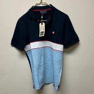 Raymond Men's Polo Shirt in Black and Light Blue